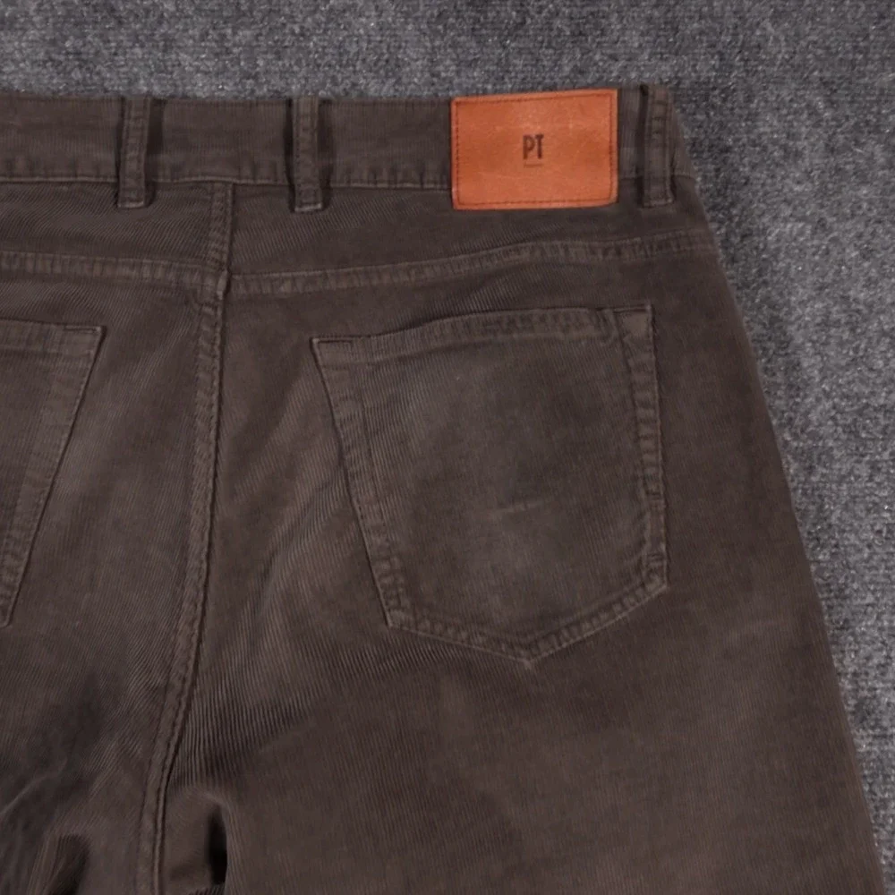 PT Torino Jazz Corduroy Jeans Mens 34x30 Brown Slim Straight Stretch